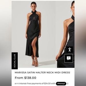 ASTR The Label - black midi halter dress